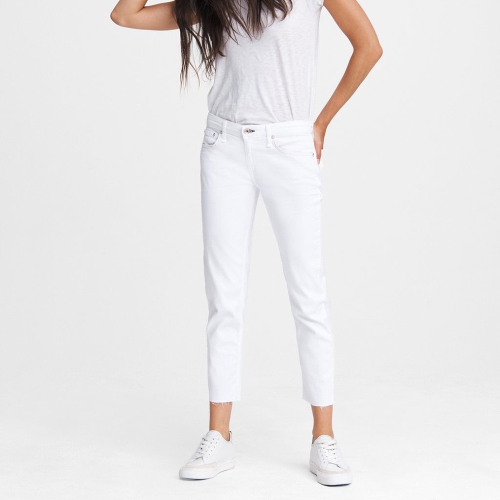 rag & bone - DRE - Low-Rise Boyfriend Jeans - White - 28